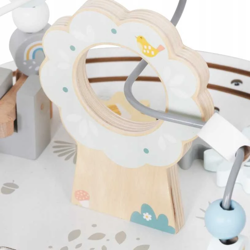 Medinis Montessori veiklos staliukas su magnetiniu traukiniu