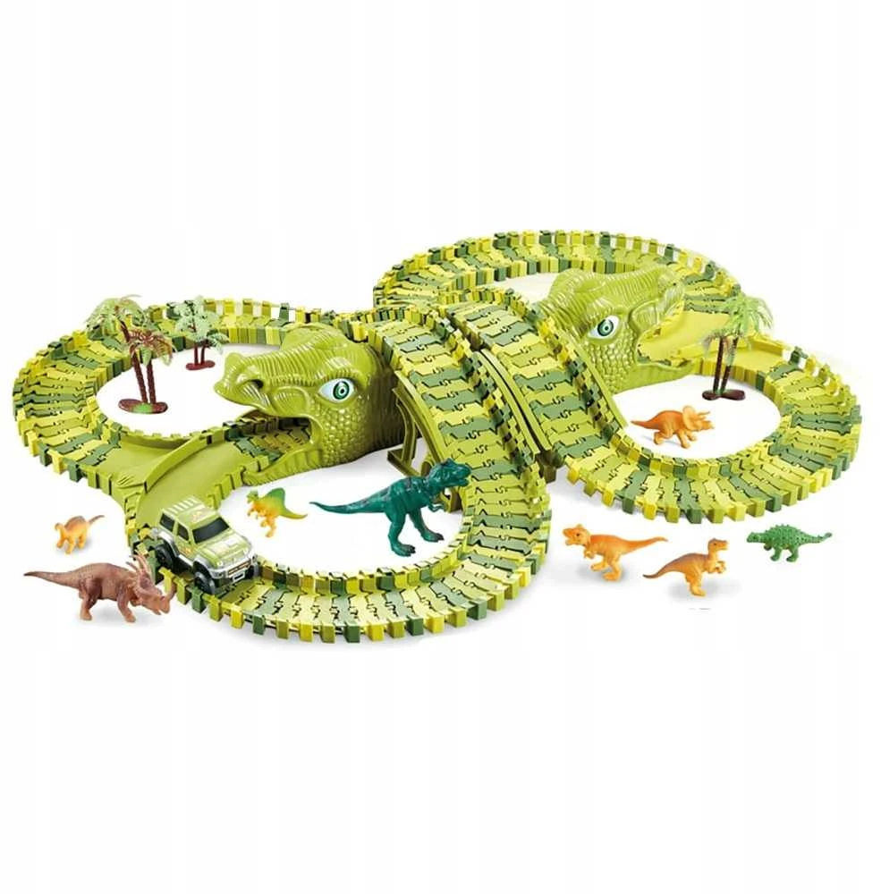 Malplay Žaislinė didžiulė dinozaurų lenktynių trasa su figūrėlėmis, 240 vnt
