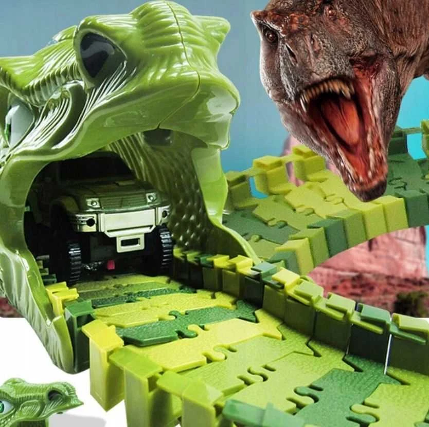 Malplay Žaislinė didžiulė dinozaurų lenktynių trasa su figūrėlėmis, 240 vnt