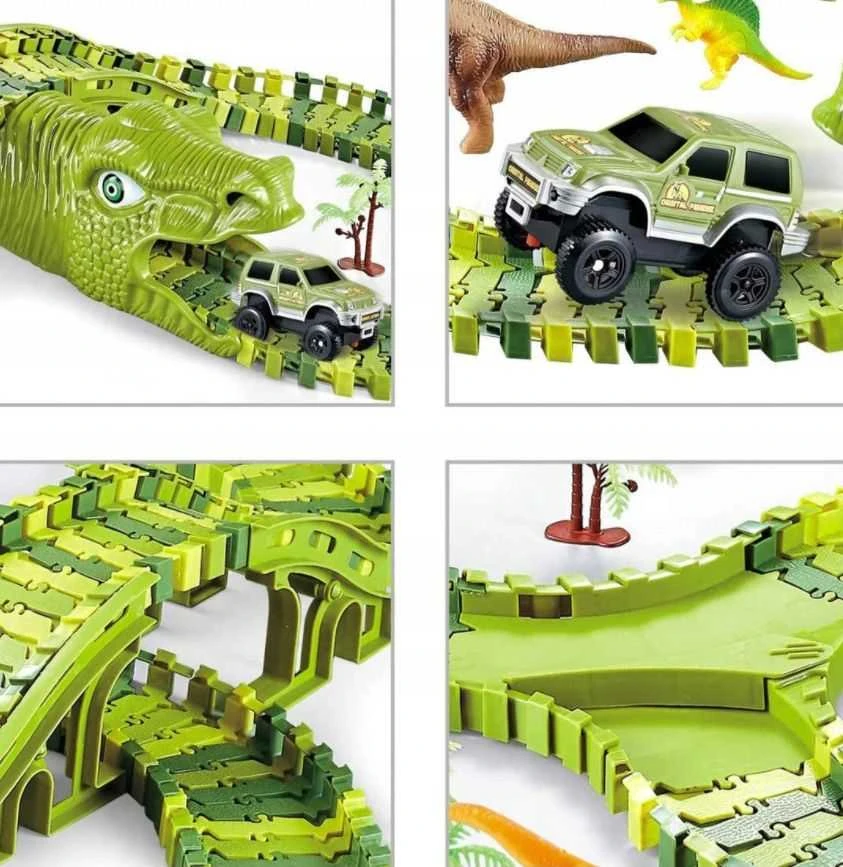 Malplay Žaislinė didžiulė dinozaurų lenktynių trasa su figūrėlėmis, 240 vnt