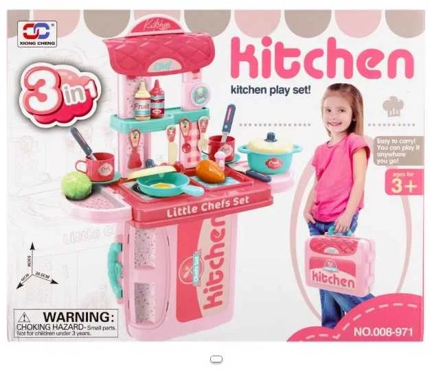 Mini virtuvėlė su lagaminu ir priedais 3in1