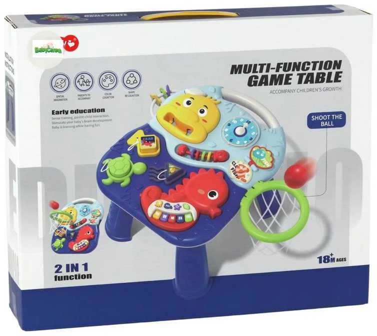 Edukacinis stalas 2in1 Sea Animals Basket Balls Lean Toys, mėlynas