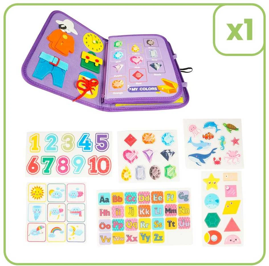 Malplay Montessori manipuliacinė lavinamoji veiklos knyga - lagaminas