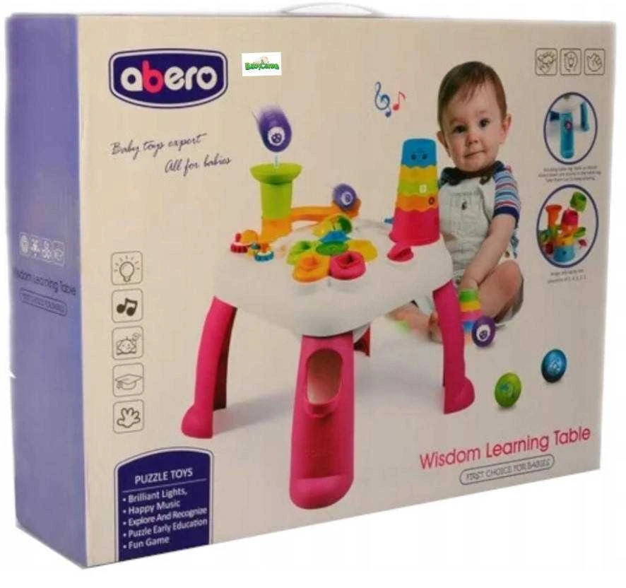 Lean Toys Interaktyvus žaidimų stalas LeanToys su kaladėlėmis, 40x40x51 cm