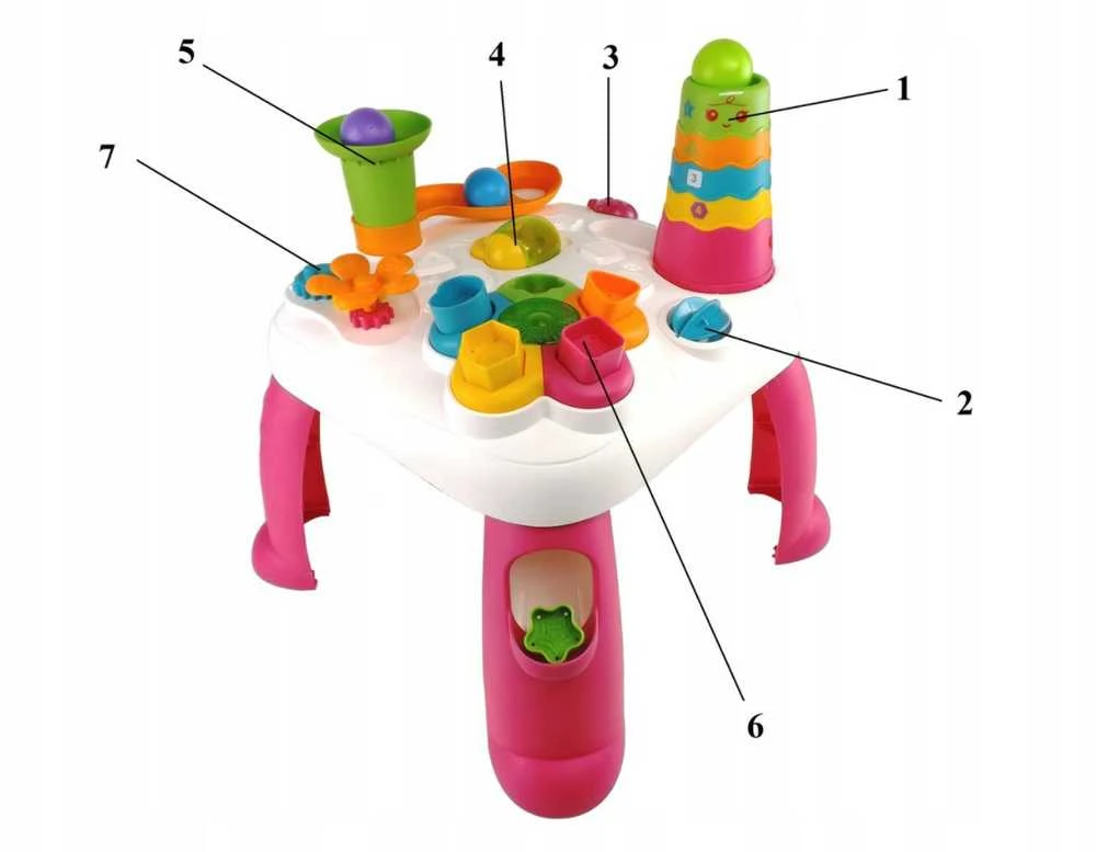 Lean Toys Interaktyvus žaidimų stalas LeanToys su kaladėlėmis, 40x40x51 cm
