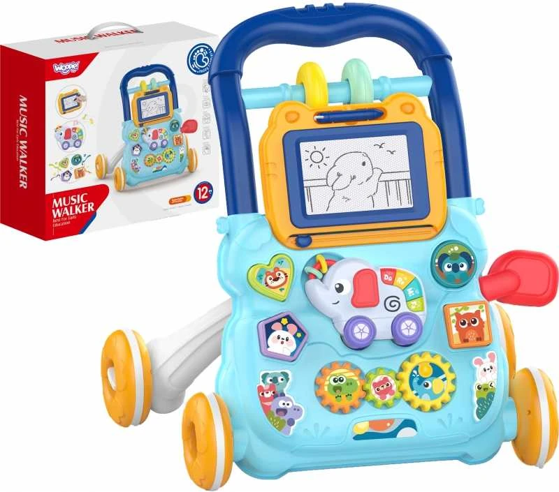 Lean Toys Muzikinis Stumdukas - Vaikštukas Su Piešimo lenta - Mėlynas