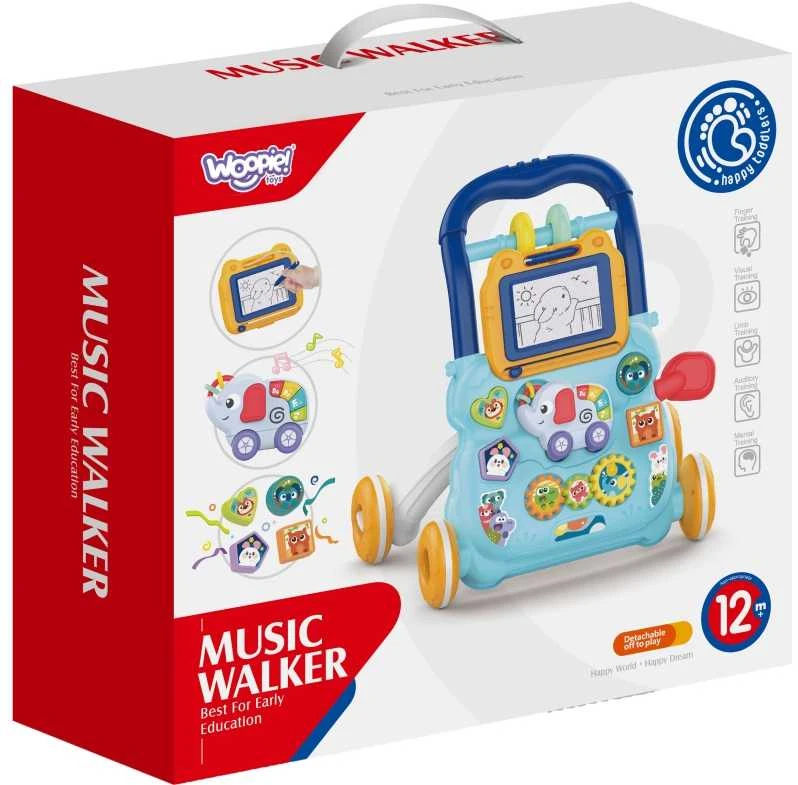 Lean Toys Muzikinis Stumdukas - Vaikštukas Su Piešimo lenta - Mėlynas