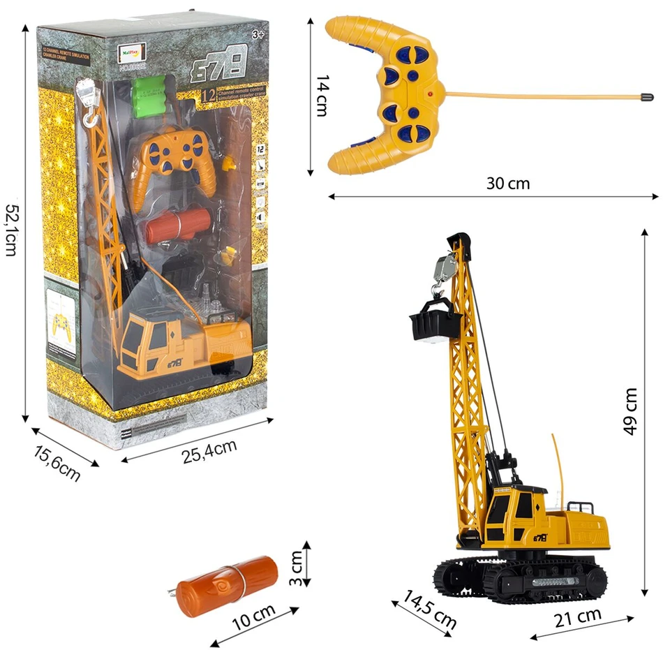 Malplay Nuotoliniu būdu valdomas statybinis kranas, RC, 50 cm
