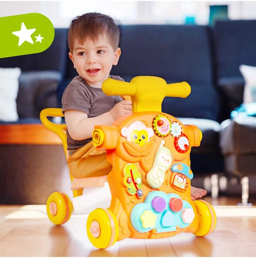 Malplay Oranžinis Daugiafunkcinis stumdukas kūdikiams Montessori 3in1. Oranžinis