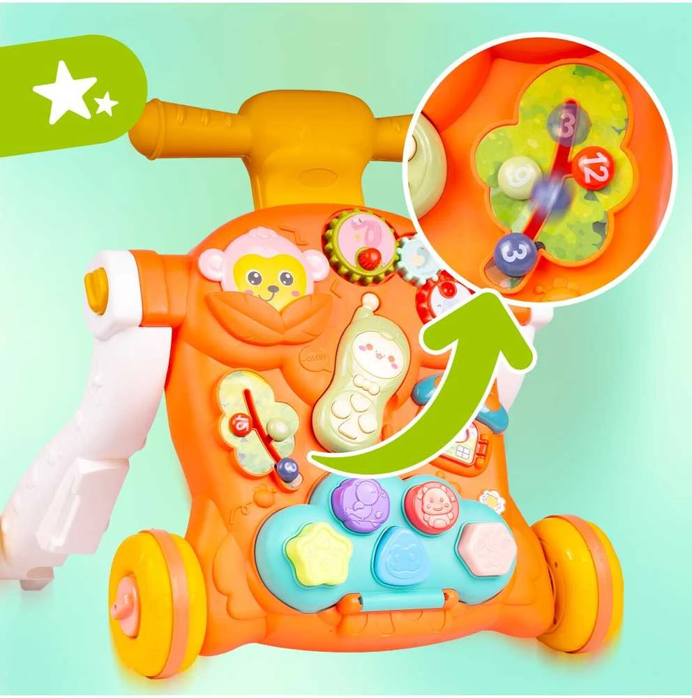 Malplay Oranžinis Daugiafunkcinis stumdukas kūdikiams Montessori 3in1. Oranžinis