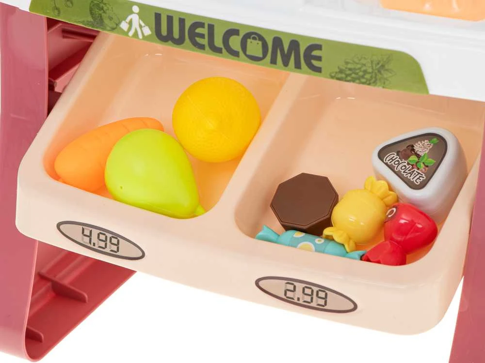 Parduotuvė supermarketas su vežimėliu ir 40 priedų