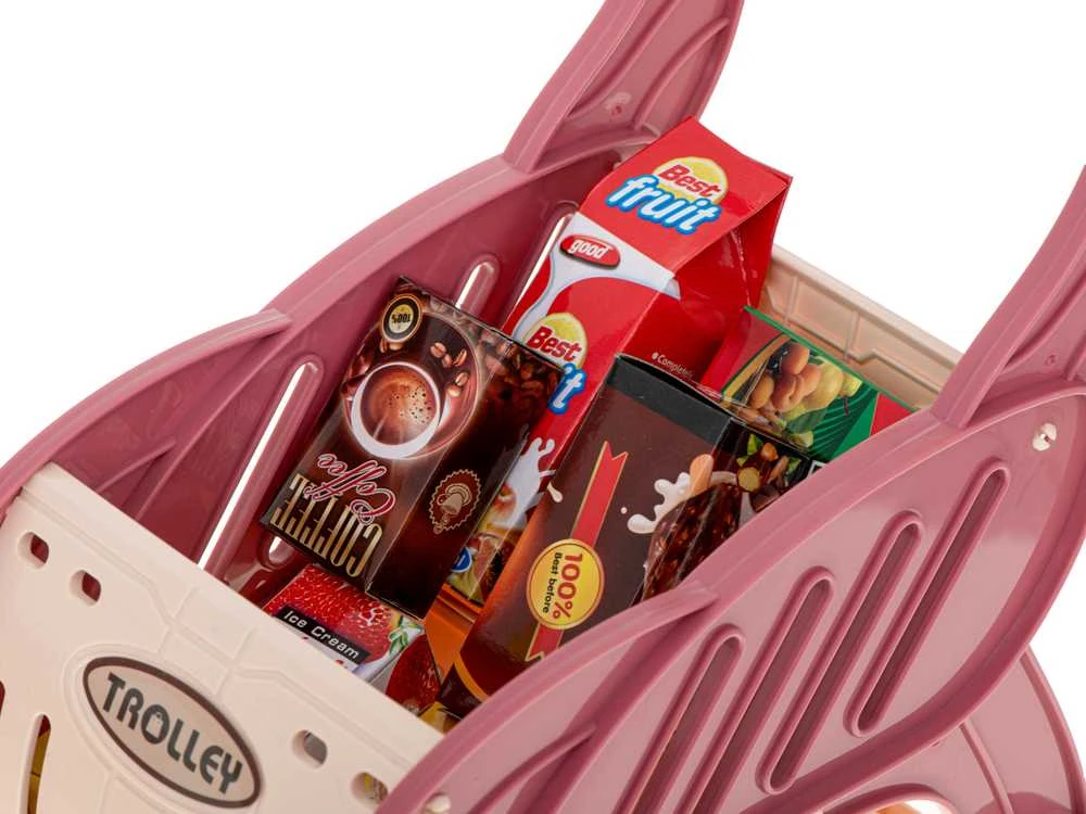 Parduotuvė supermarketas su vežimėliu ir 40 priedų