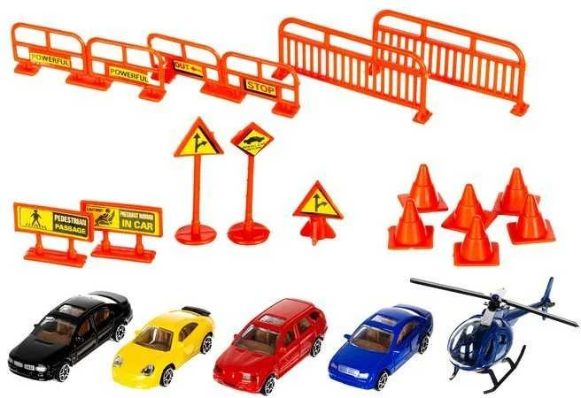 Žaislinė automobilių stovėjimo aikštelė su garažu, plovykla ir degaline