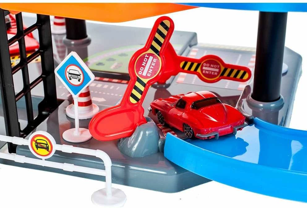 Malplay Žaislinė automobilių stovėjimo aikštelė su trasa ir automobiliais