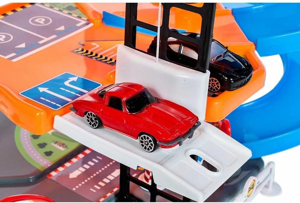 Malplay Žaislinė automobilių stovėjimo aikštelė su trasa ir automobiliais
