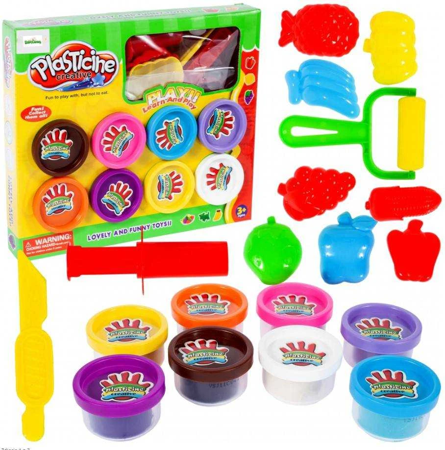 Malplay Plastilinas- modelinas su priedais, 8 spalvos