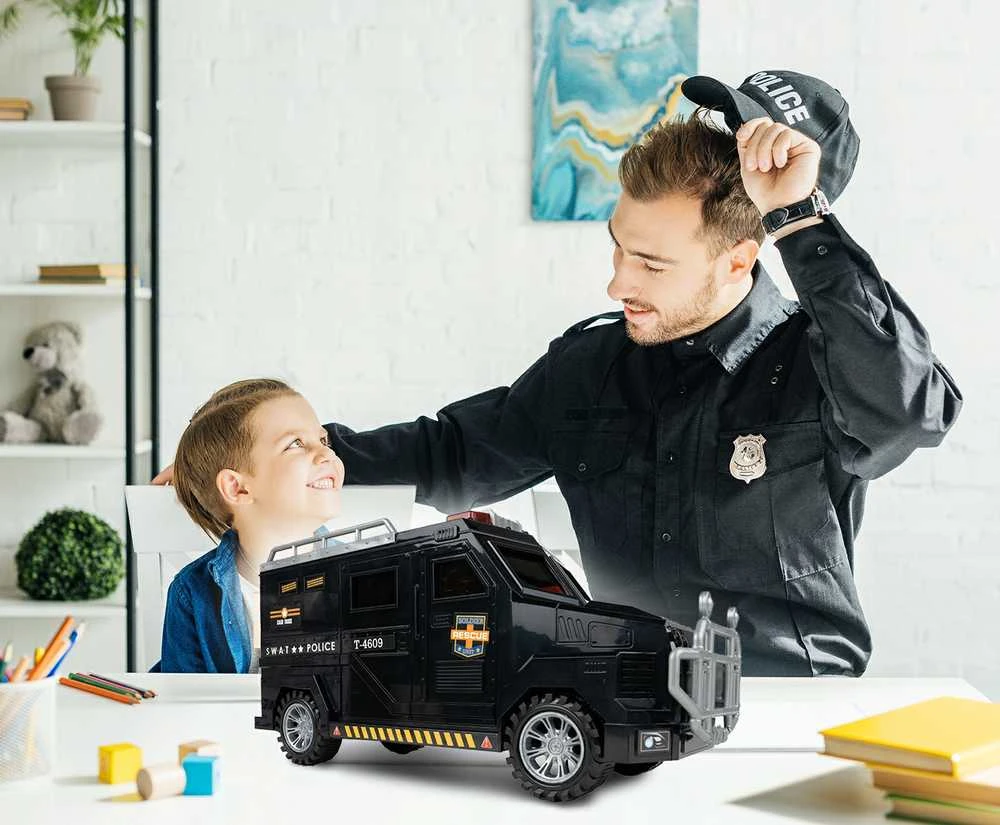 Malplay Vaikiška taupyklė seifas su PIN kodu Policijos automobilis