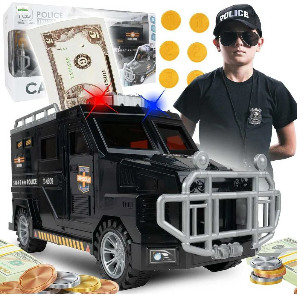 Malplay Vaikiška taupyklė seifas su PIN kodu Policijos automobilis