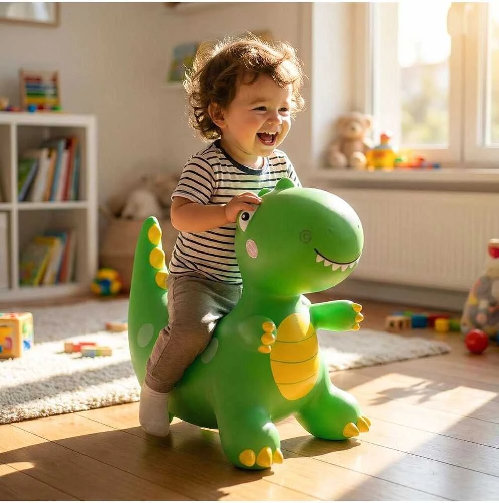 Malplay Pripučiamas guminis šokliukas Dinozauras su pompa, 49 cm