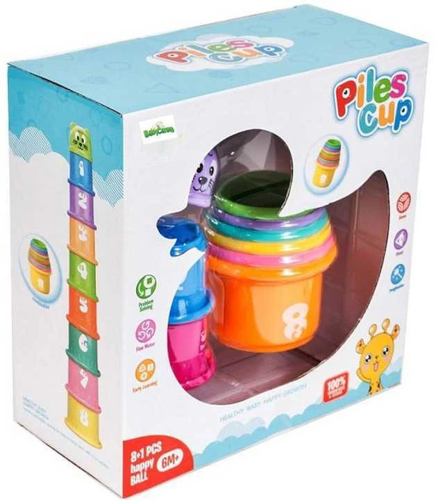 Puodeliai dėlionė Piramidė - Katinėlis 38 cm.