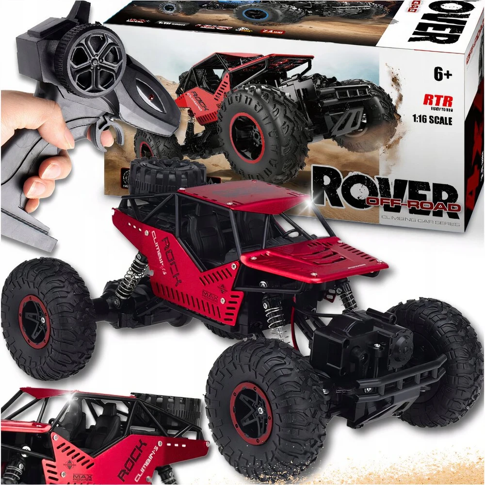 Nuotoliniu būdu valdomas automobilis Lean Toys Big Wheels 1:16, raudonas