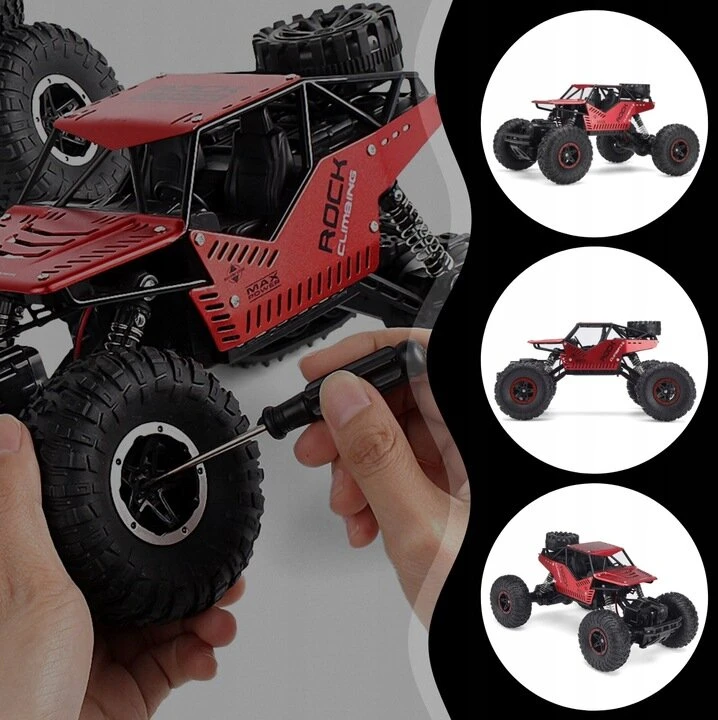 Nuotoliniu būdu valdomas automobilis Lean Toys Big Wheels 1:16, raudonas