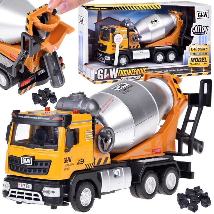 Lean Toys Oranžinis Betono maišyklė HUINA Oranžinis 1:50