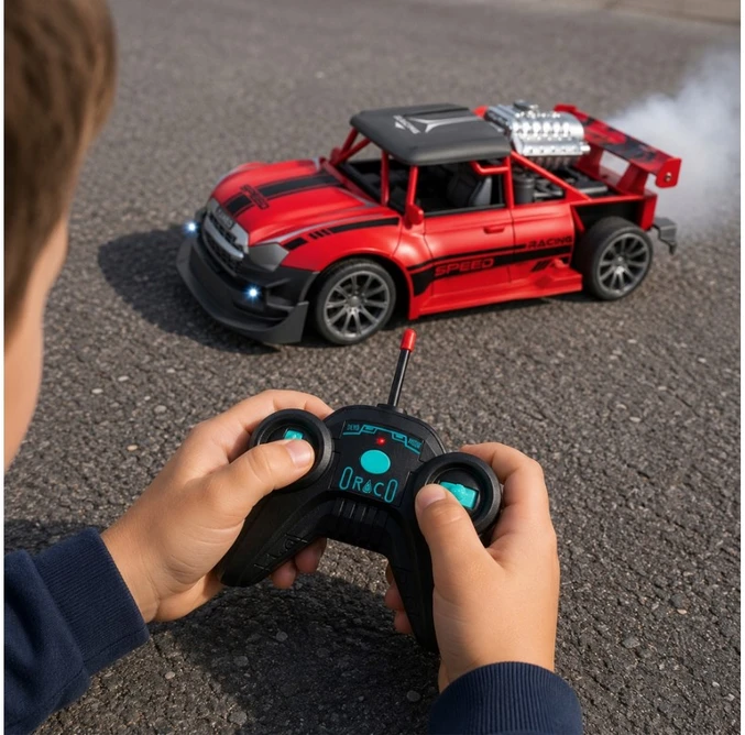 RC automobilis 1:20 su šviesomis, garais ir garsu