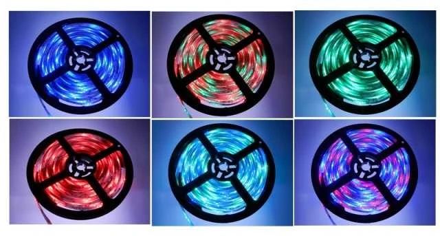 RGB Juosta 5 metrų 300 vnt. LED multichip