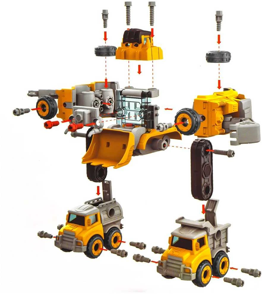 Malplay Robotas transformeris konstruktorius Automobiliai, 5in 1