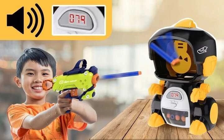 Robotų šaudymo taikinys su kamuoliukais ir skaitikliu