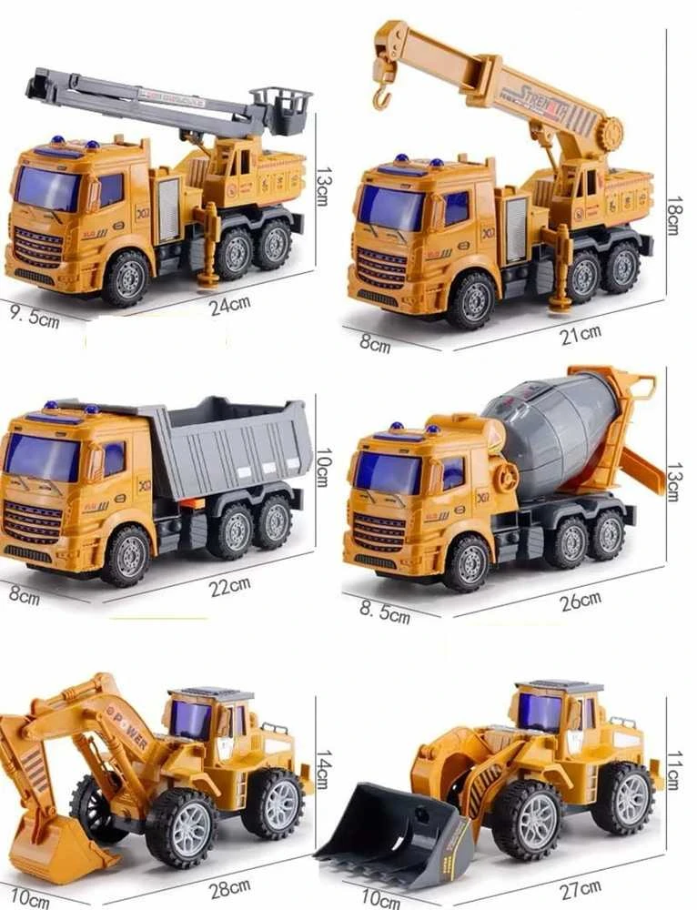 Woopie Statybinių sunkvežimių rinkinys XXL su judančiomis dalimis, 6 dalys