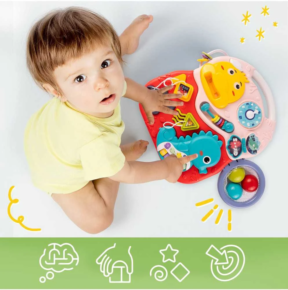 Malplay Lavinamasis stumdukas- staliukas kūdikiams su krepšiniu, 3in 1
