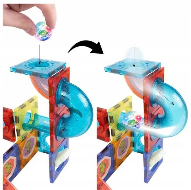 Jokomisiada 3D GLOWING magnetic blocks - Build a ball track KULODROM 116 pieces ZA5894