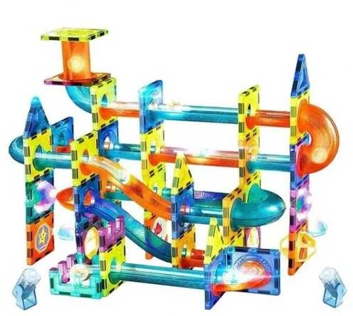 Magnetinis konstruktorius Lean Toys Light Magnetic Blocks, 110 d.