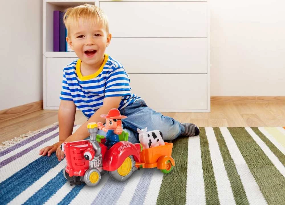 Malplay Žaislinis ūkininko traktorius su priekaba