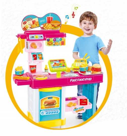 Vaikiška Virtuvėlė - Fast Food su garsais ir Led apšvietimu