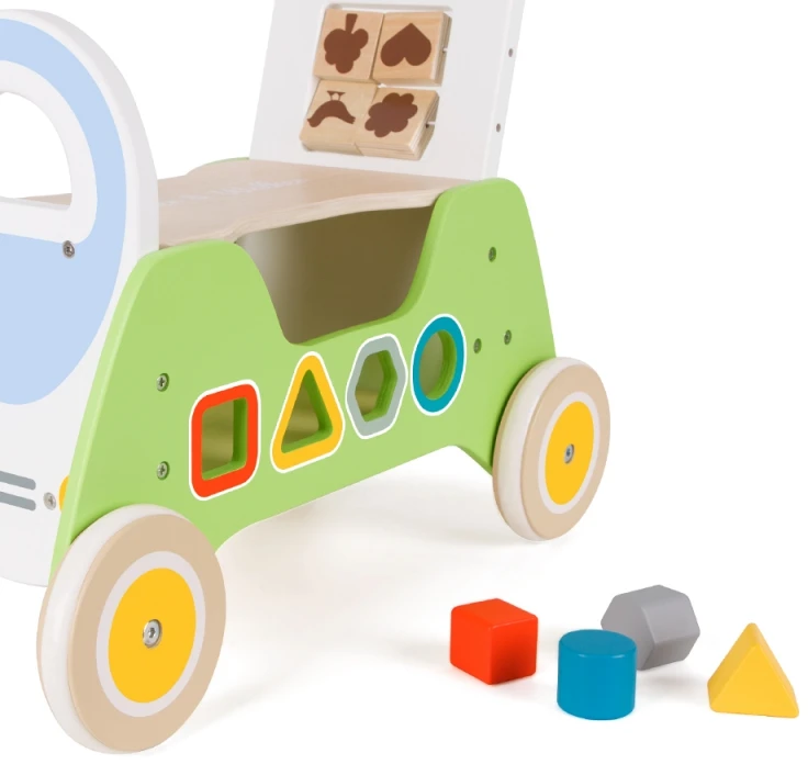 Vaikiškas edukacinis medinis stumdukas , Classic World 2 in1