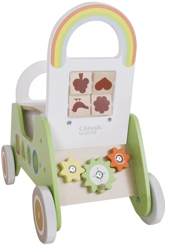 Vaikiškas edukacinis medinis stumdukas , Classic World 2 in1