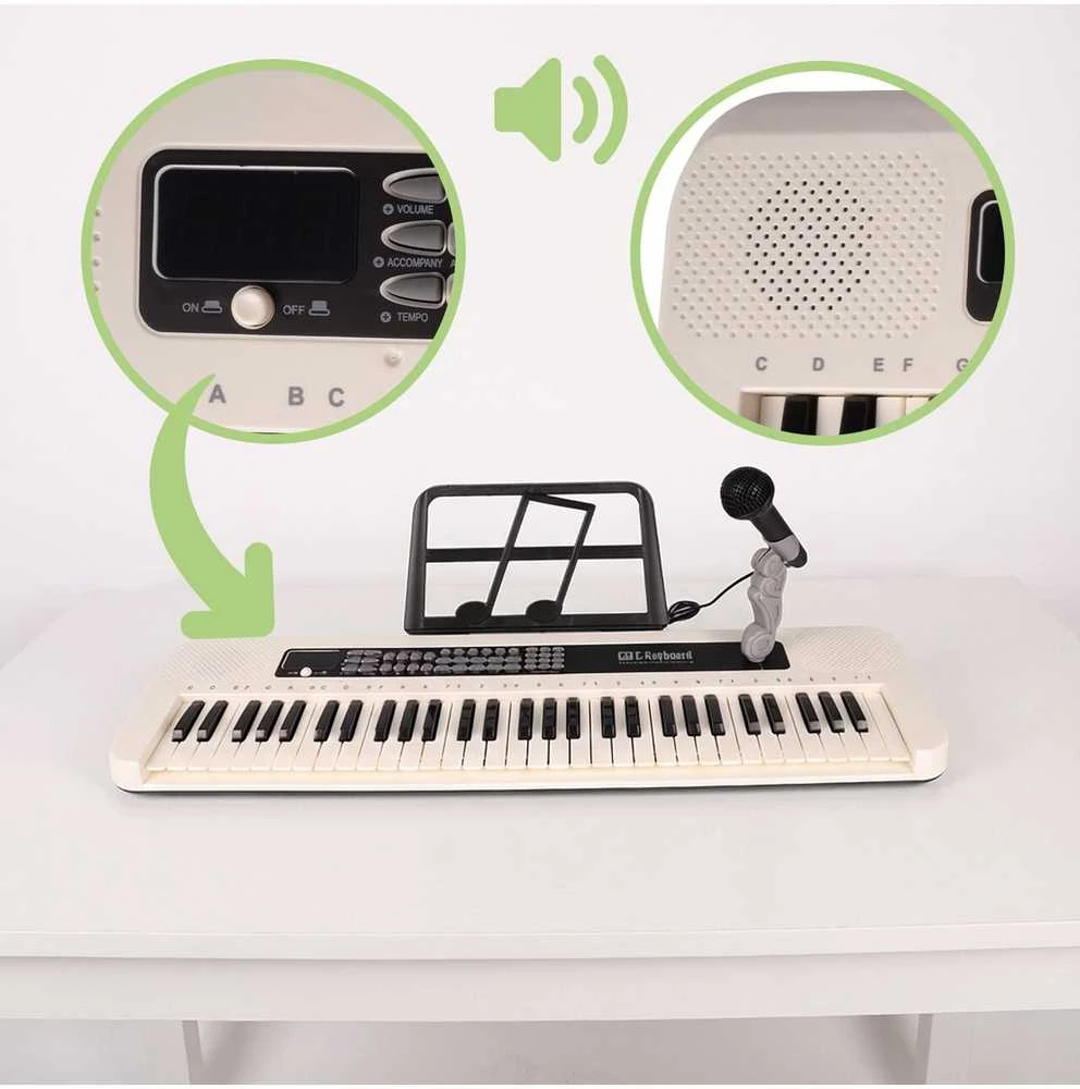 Malplay Didelis vaikiškas pianinas su mikrofonu, 61 klavišas