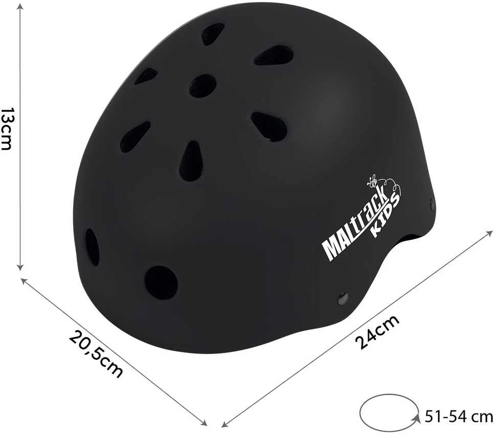 Maltrack Vaikiškas šalmas dviračiui, riedučiams, pačiūžoms, reguliuojamas, su ventiliacija, lengvas, 48-54 cm