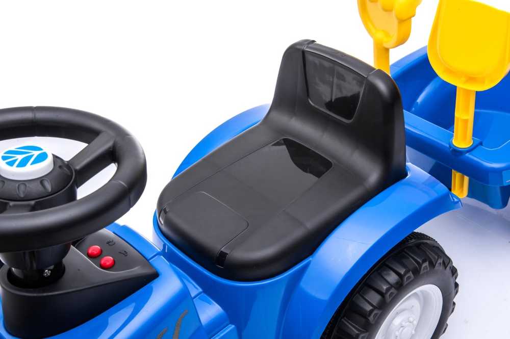 Vaikiškas traktorius su priekaba ir priedais New Holland , geltonas