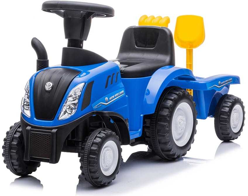 Vaikiškas traktorius su priekaba ir priedais New Holland , geltonas