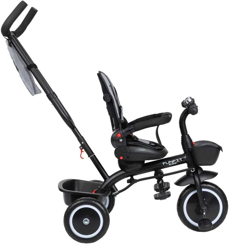 Vaikiškas triratukas Funfit Kids Zippy, Pilkas