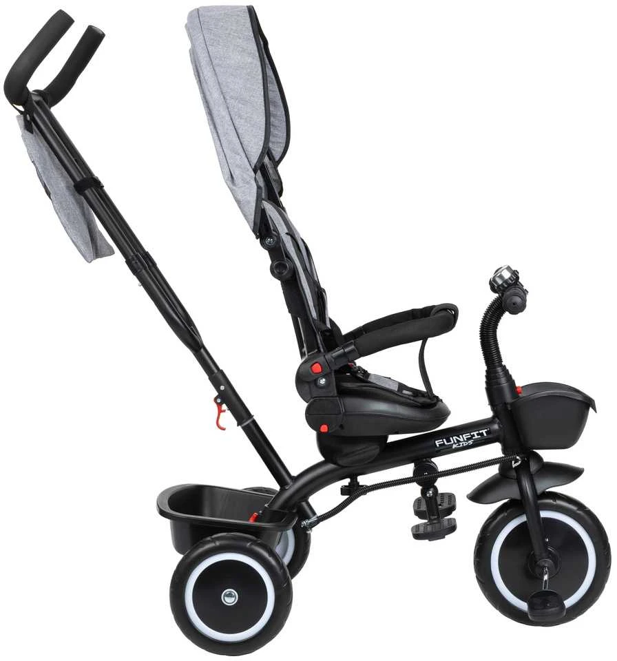 Vaikiškas triratukas Funfit Kids Zippy, Pilkas