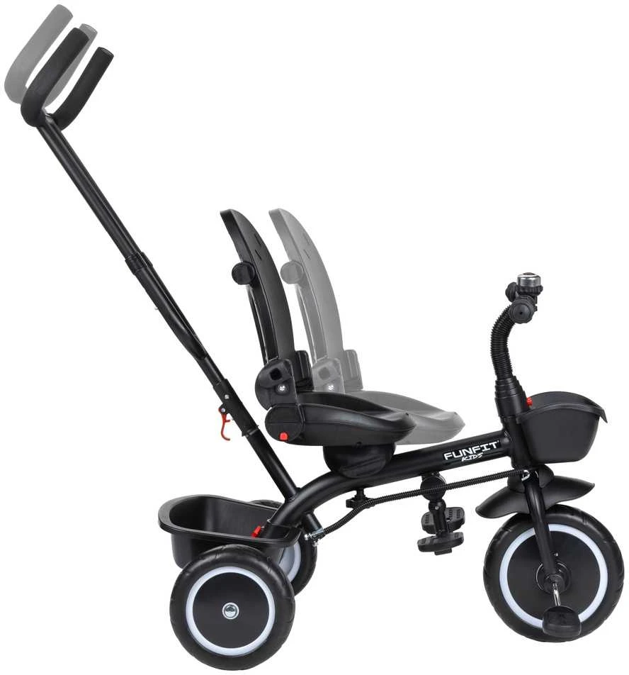 Vaikiškas triratukas Funfit Kids Zippy, Pilkas