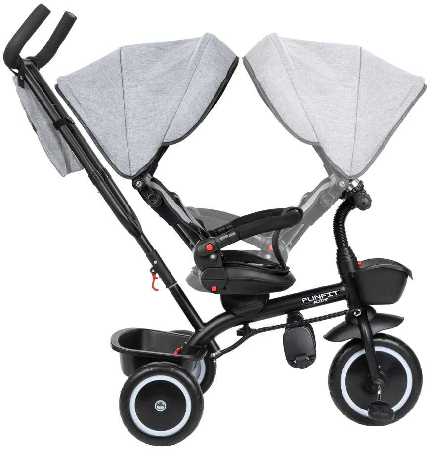 Vaikiškas triratukas Funfit Kids Zippy, Pilkas
