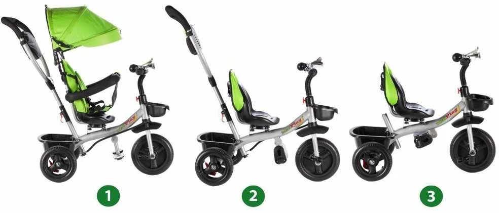 Vaikiškas triratukas Malplay Kids Twist Žalias