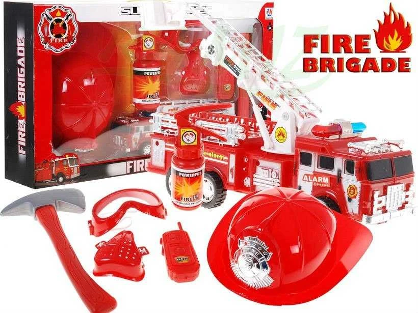 Lean Toys Ugniagesių rinkinys ugniagesių šalmo gesintuvas