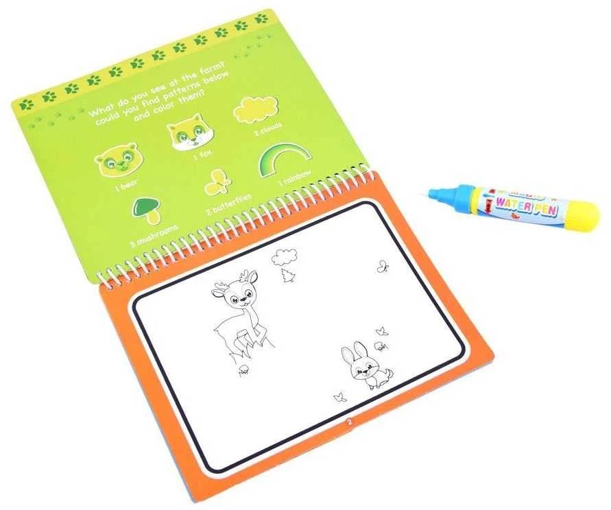 Vandens spalvinimo knyga su gyvūnais